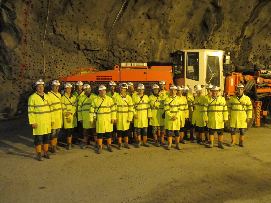 UNEXMIN members visiting Sandvik Mining and Construction test mine