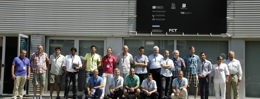 UNEXMIN team at Porto Follow-up meeting. Photo in front of INESCTEC lab building.